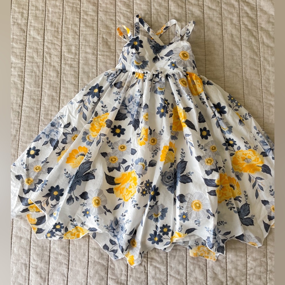 Joie Yellow and Blue Flower Dress